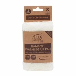 White Magic Eco Basics Bamboo Washing Up Pad Pack Of 2 White