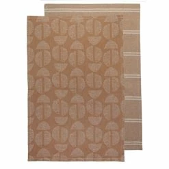 Ladelle Splice Set Of 2 Kitchen Towels Ginger