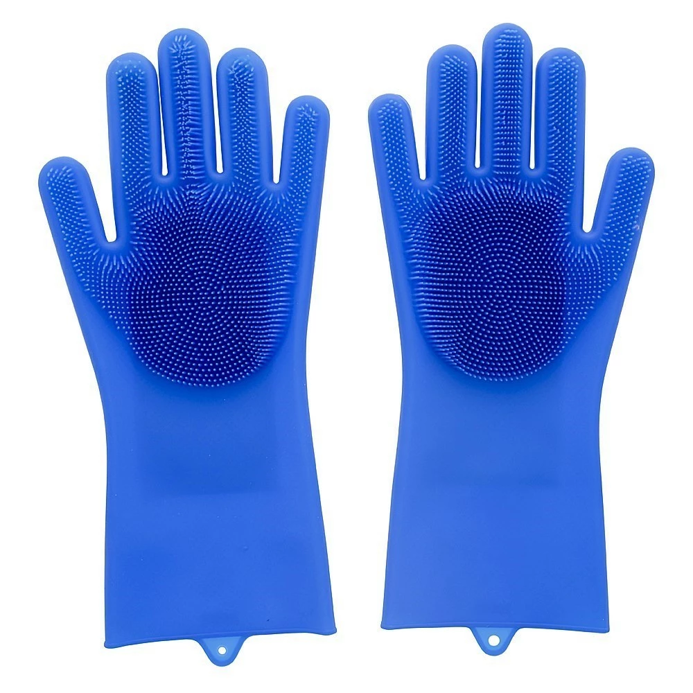 Scruba-Dub Antibacterial Silicone Cleaning Gloves Cobalt Blue 3 Scruba-Dub Antibacterial Silicone Cleaning Gloves Cobalt Blue