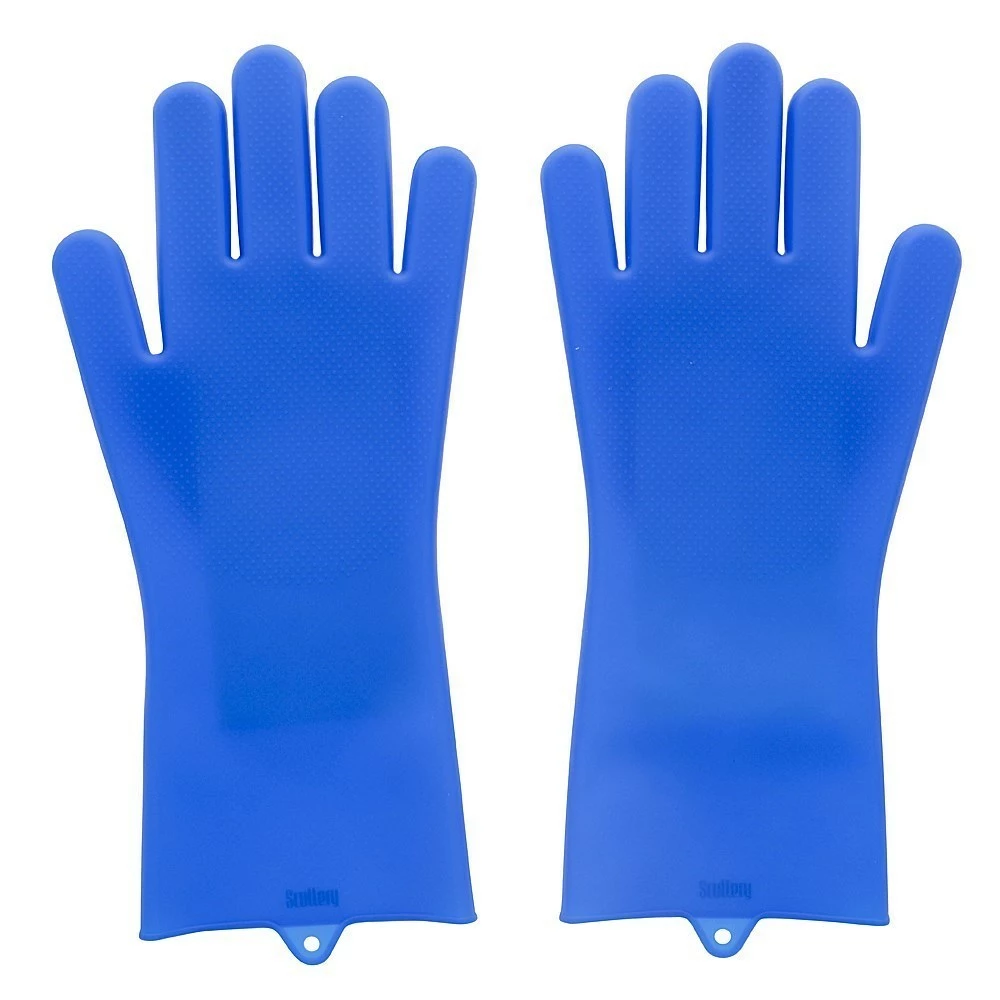Scruba-Dub Antibacterial Silicone Cleaning Gloves Cobalt Blue 4 Scruba-Dub Antibacterial Silicone Cleaning Gloves Cobalt Blue - Image 2