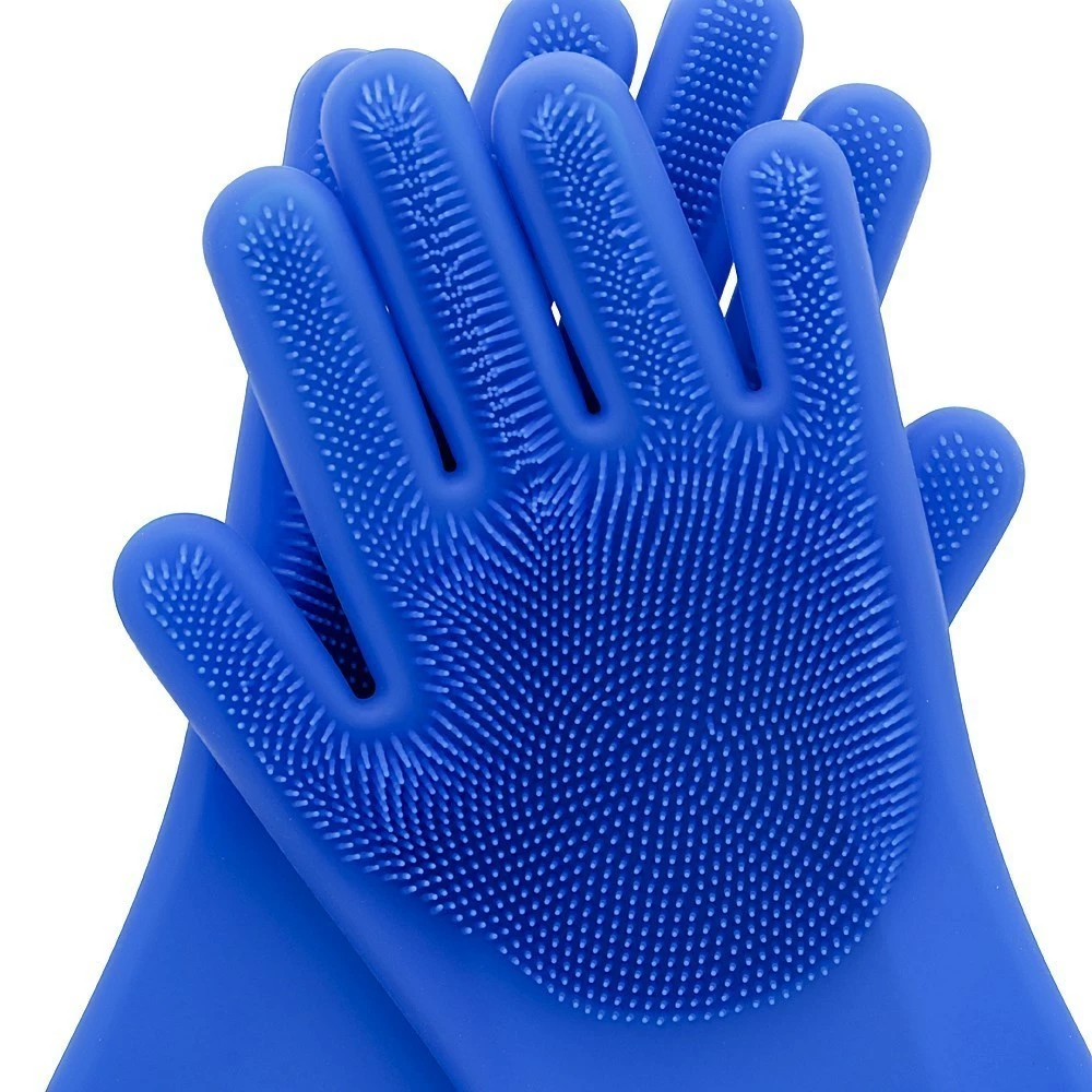 Scruba-Dub Antibacterial Silicone Cleaning Gloves Cobalt Blue 5 Scruba-Dub Antibacterial Silicone Cleaning Gloves Cobalt Blue - Image 3