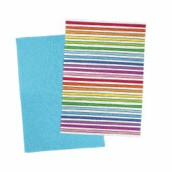 Jewelchic IV Teatowel Set Of 2 White Stripe