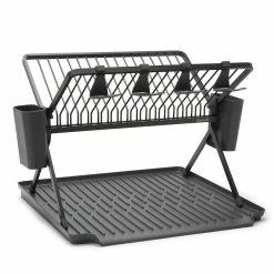 Brabantia Foldable Dish Drying Rack Large Dark Grey